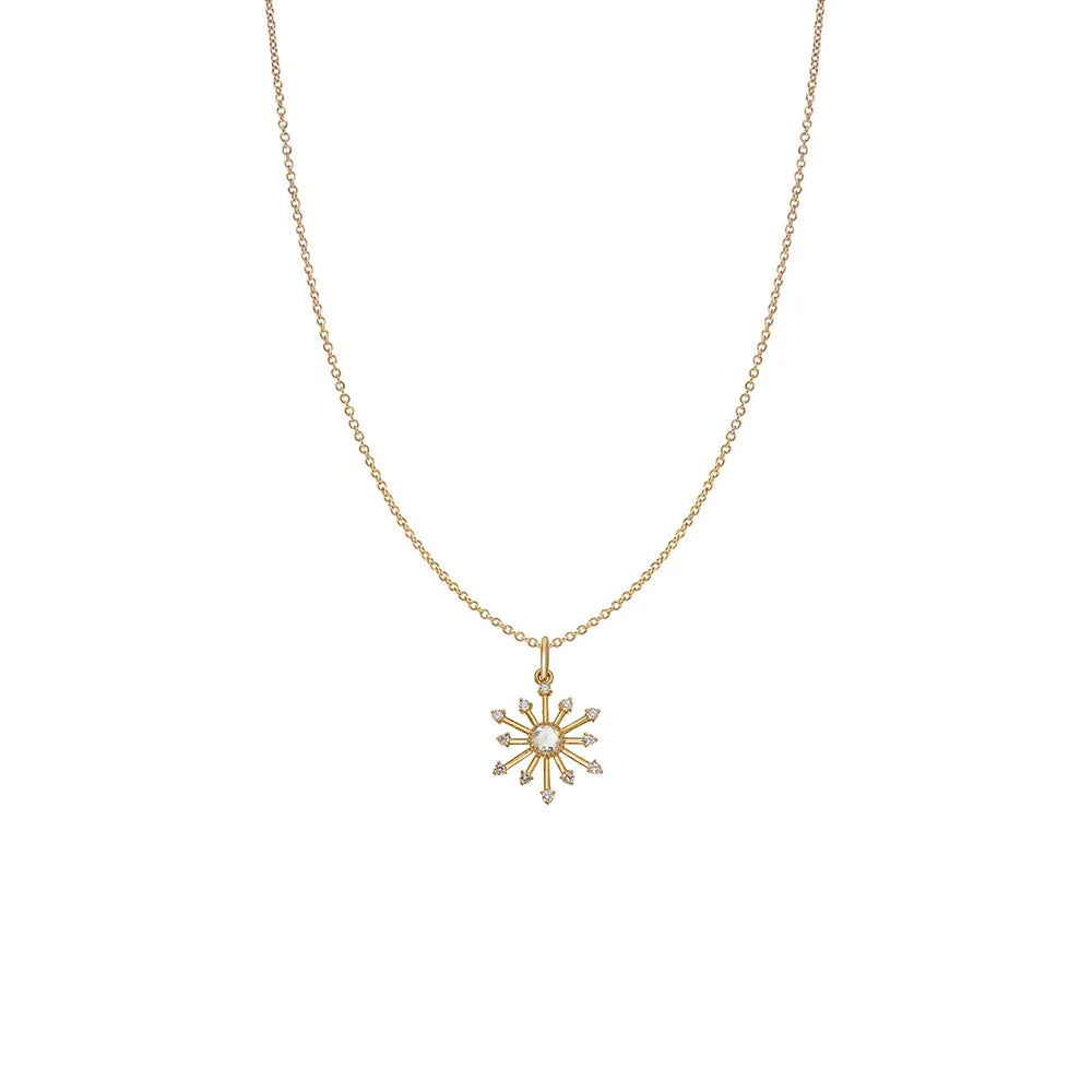 18 Karat Yellow Gold LEENA pendant with White and Rose Cut Diamonds
