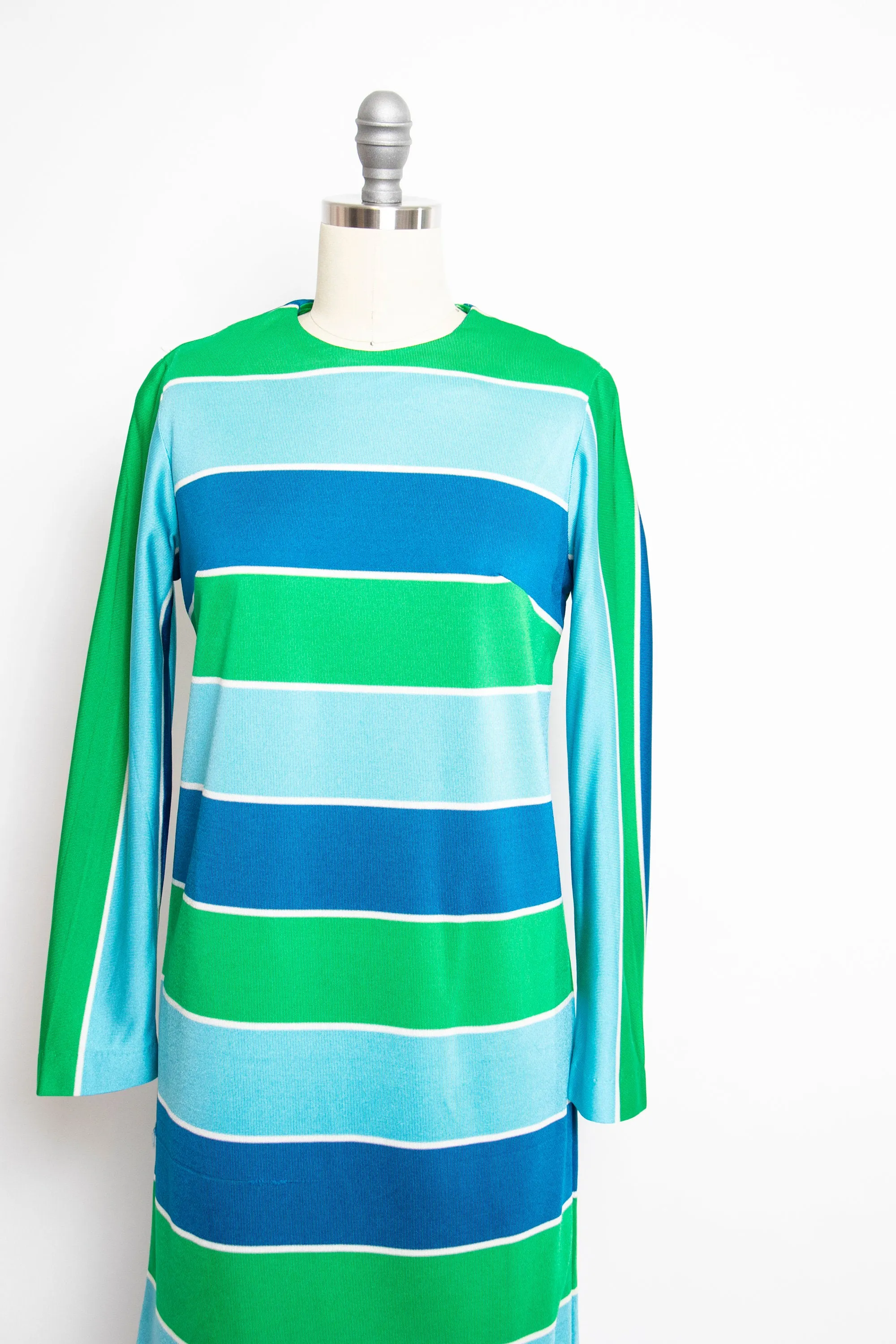 1960s Dress Vicky Vaughn Striped Mod Shift 60s Small