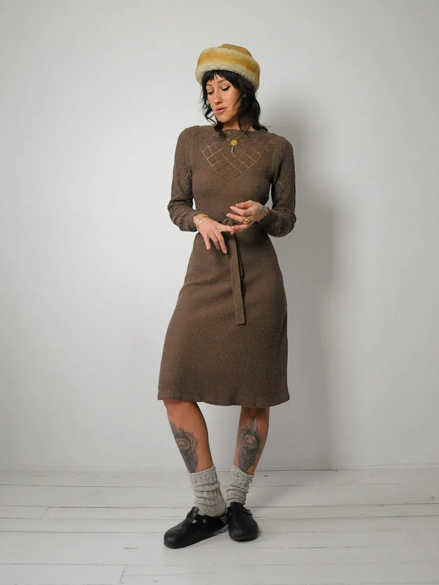 1970's Athena Pointelle Knit Dress
