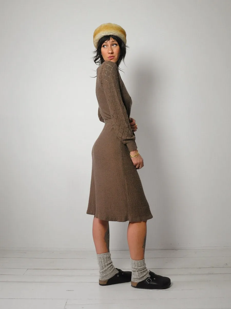 1970's Athena Pointelle Knit Dress