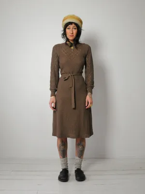 1970's Athena Pointelle Knit Dress