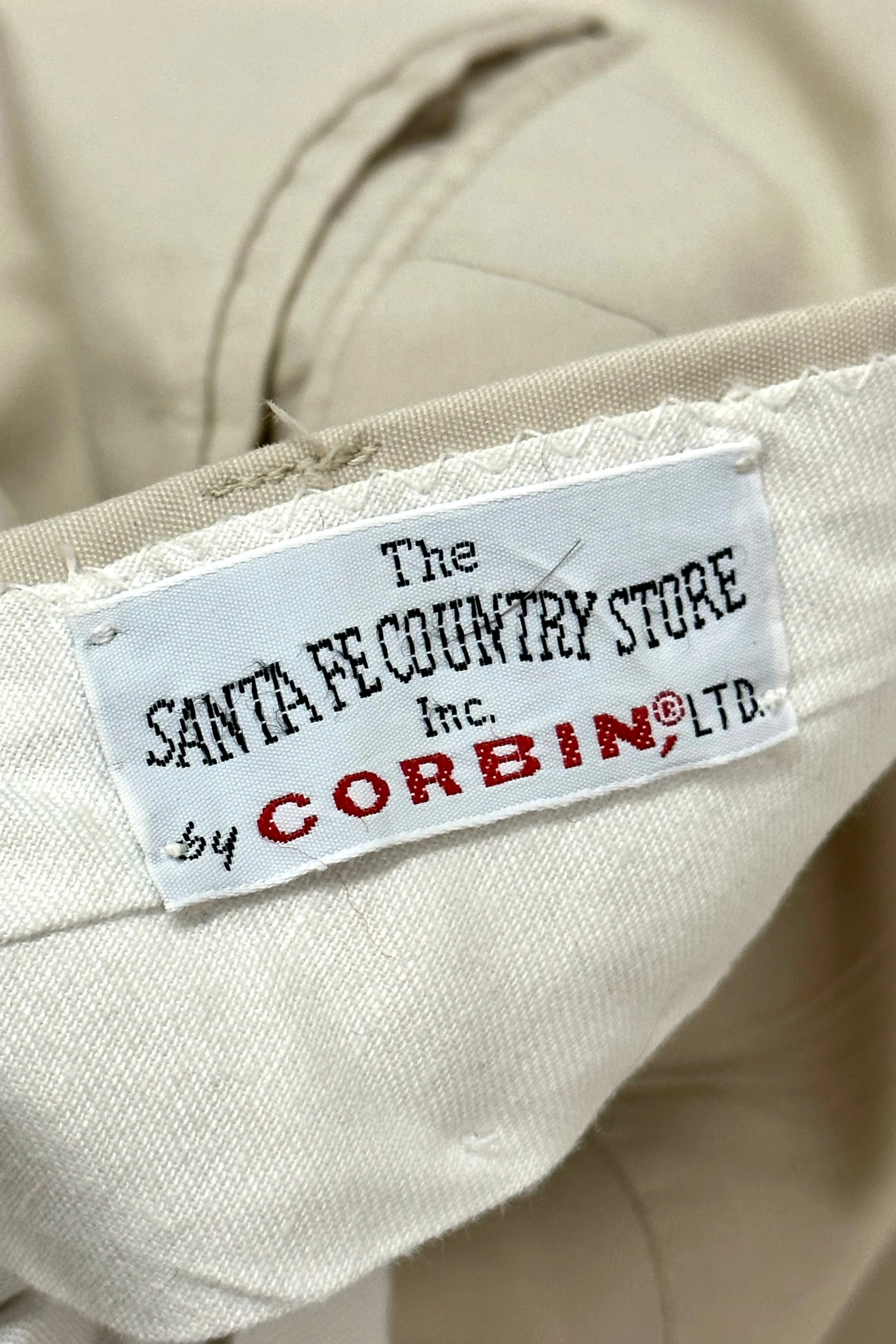 1980’S SANTA FE COUNTRY STORE MADE IN USA KHAKI FLAT FRONT CHINO PANTS 34 X 30