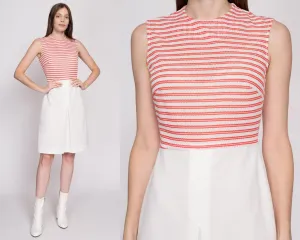 60s Red & White Mod Mini Dress - Small