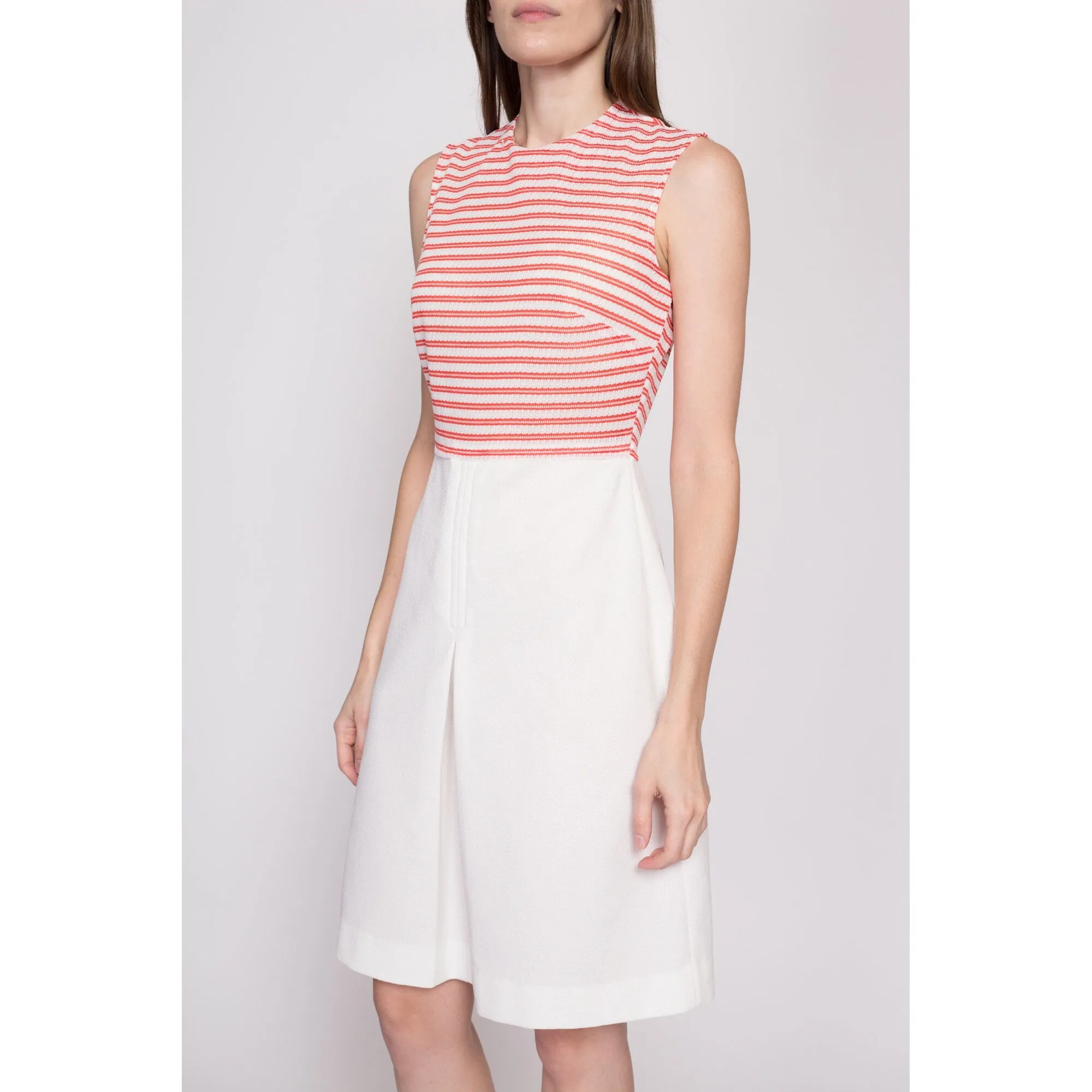 60s Red & White Mod Mini Dress - Small