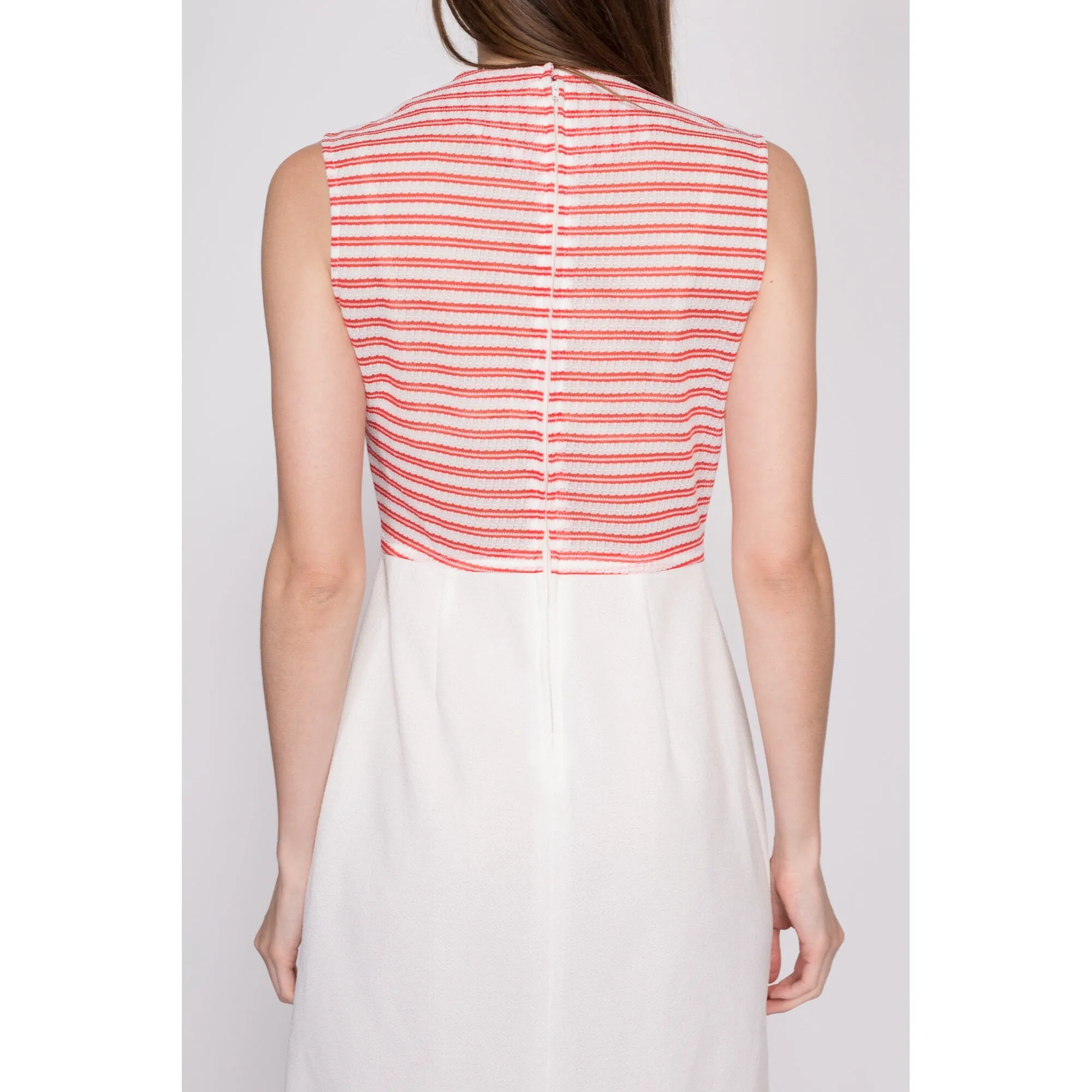 60s Red & White Mod Mini Dress - Small