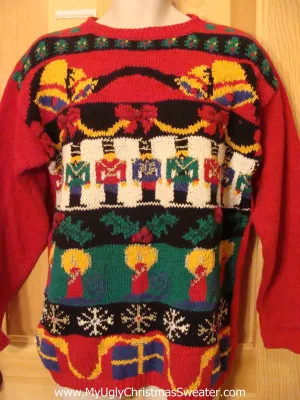 80s Christmas Sweater Jumper with Nutcrackers