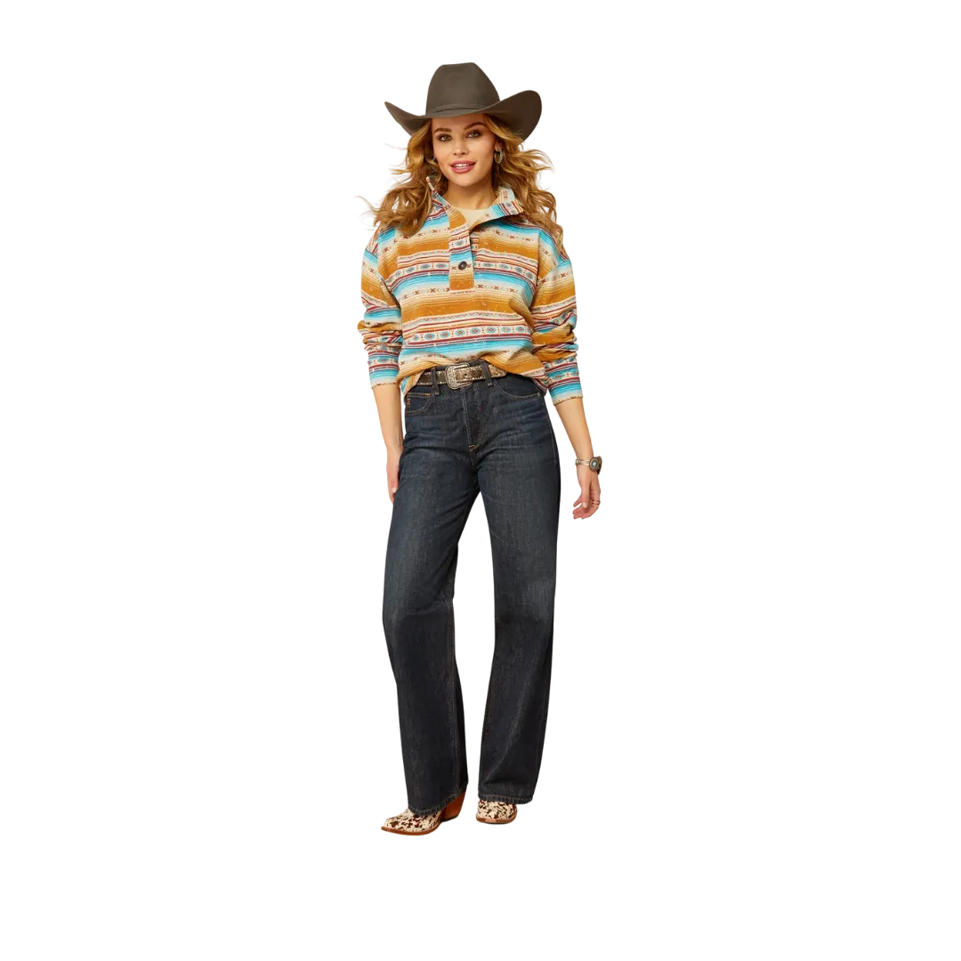 Ariat Women's Hometown Fallon Serape Print Orange Sweatshirt