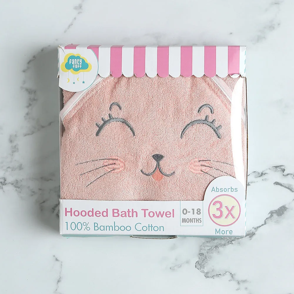 Bamboo Cotton Baby Hooded Towel - Kitty