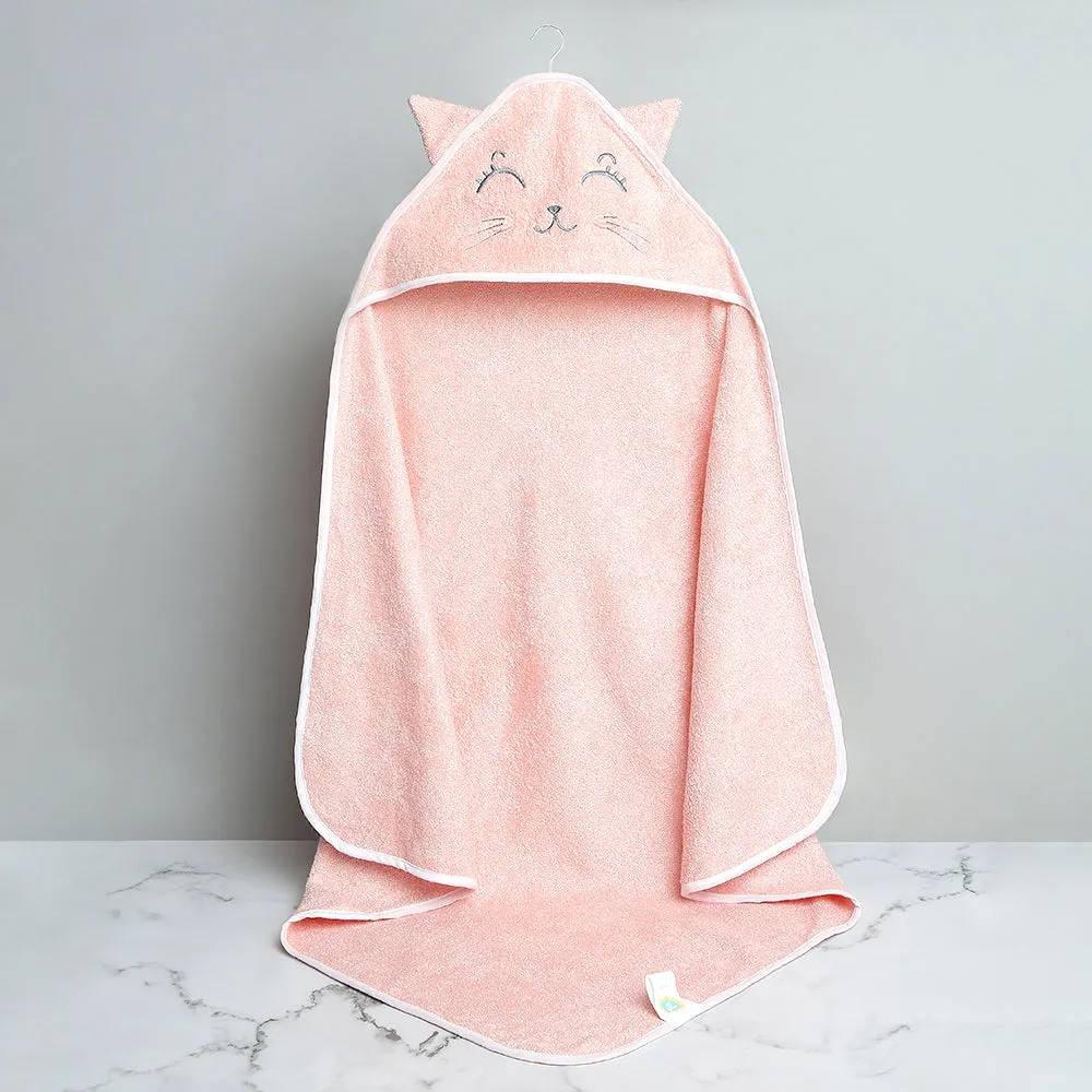 Bamboo Cotton Baby Hooded Towel - Kitty