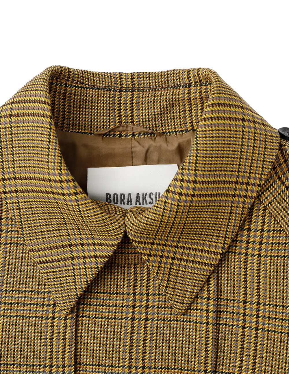 BORA AKSU British Plaid Wool Trench Coat