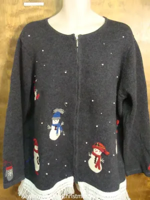 Bright Colored Snowmen Ugly Christmas Jumper