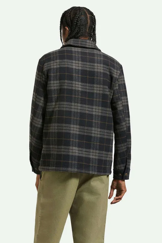 Brixton Shop Menswear Chore Coat - BLACK/CHARCOAL PLAID