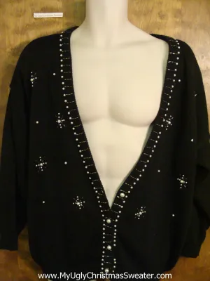 Cheap Black Festive Ugliest Christmas Sweater
