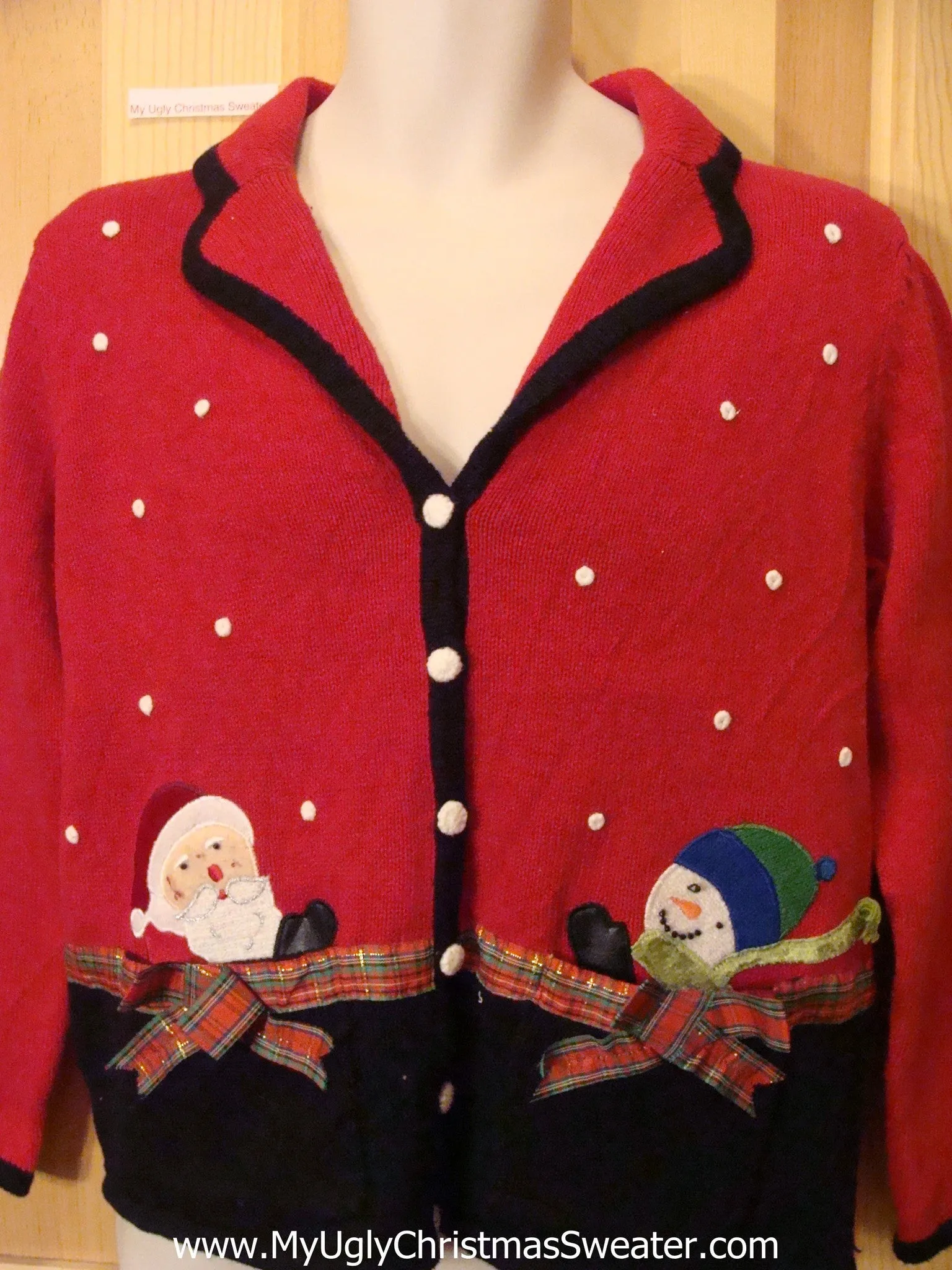 Christmas Sweater Jumper with Santa and Snowman