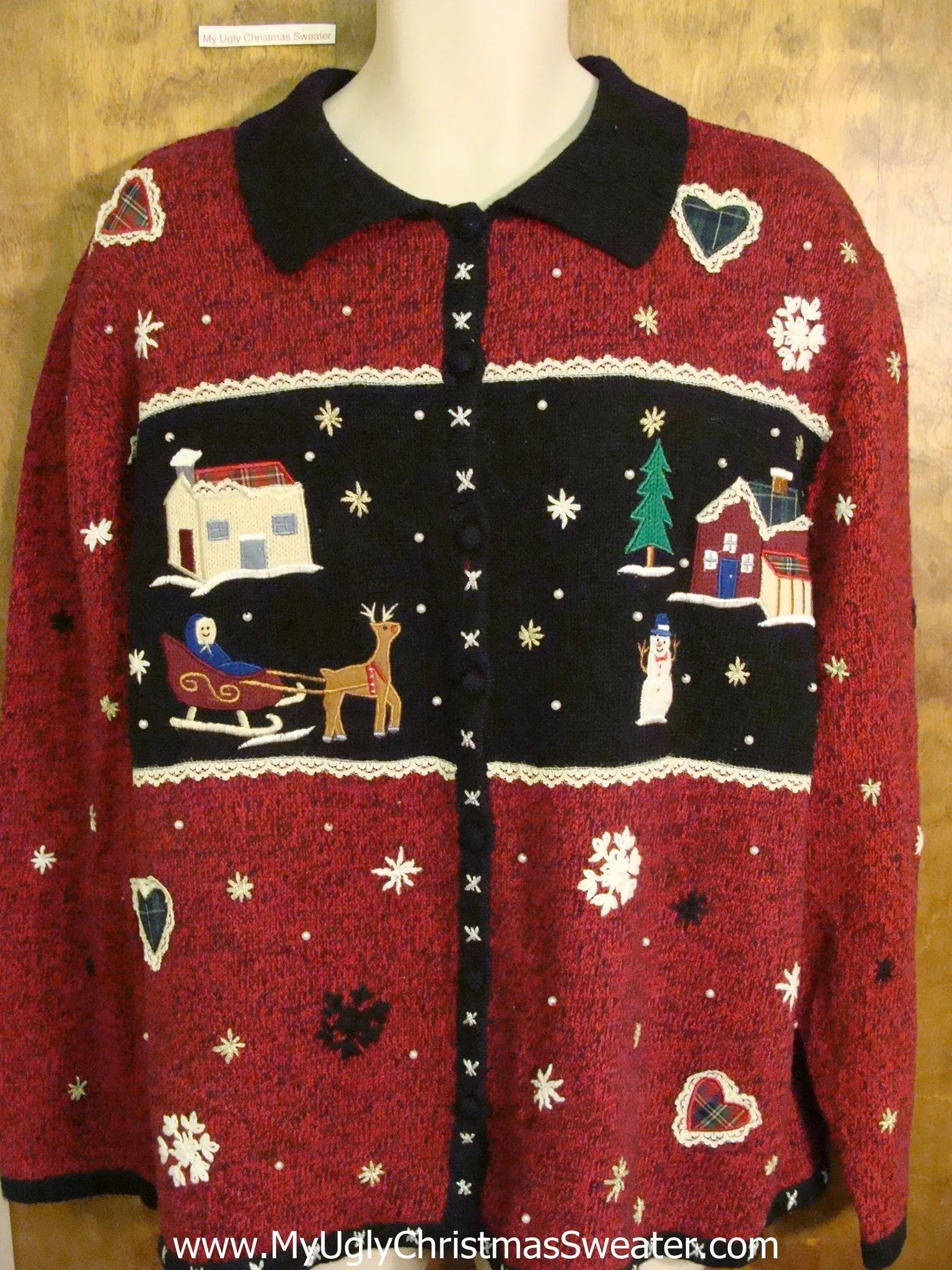 Crafty Hearts and Sleepy Town Cheesy Christmas Sweater