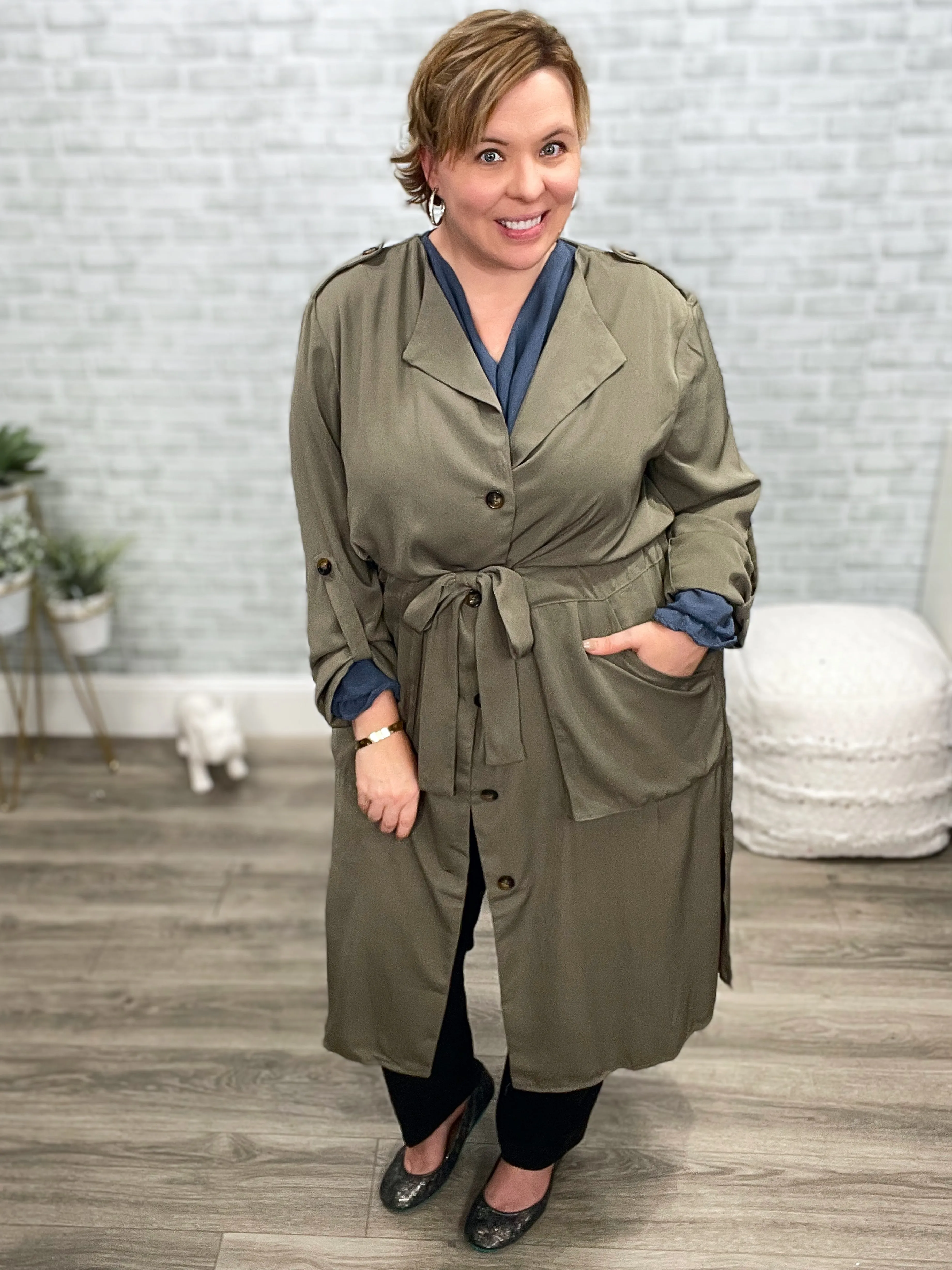 First Day of Fall Trench Coat Jacket