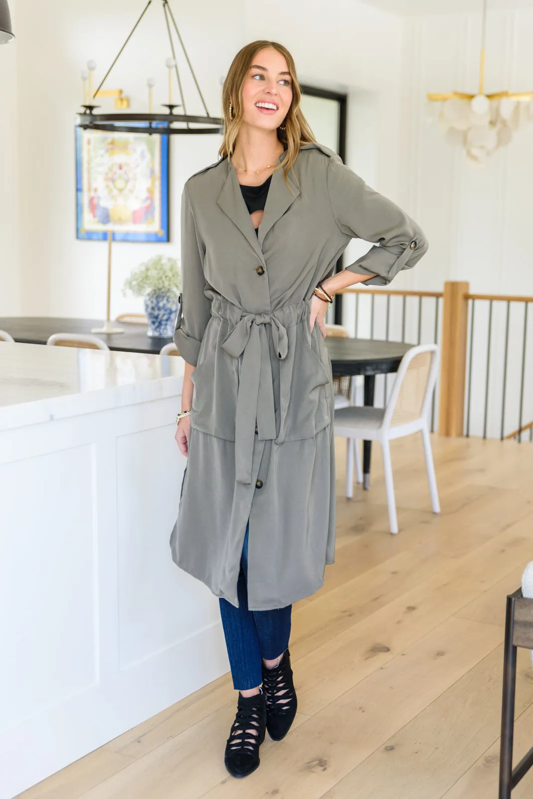 First Day of Fall Trench Coat Jacket