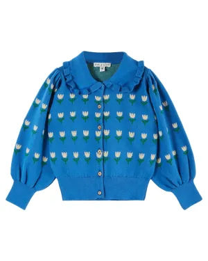 Flower Cardigan in Lagoon