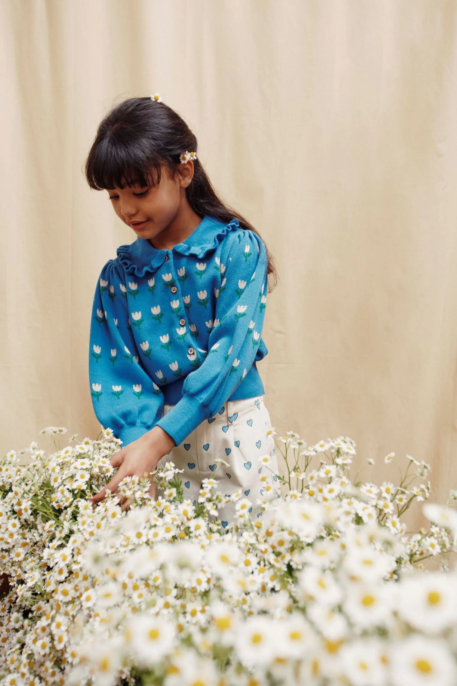 Flower Cardigan in Lagoon