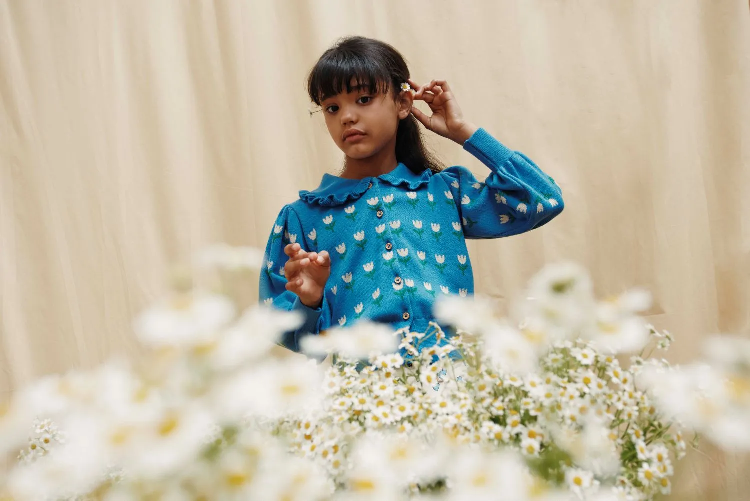 Flower Cardigan in Lagoon