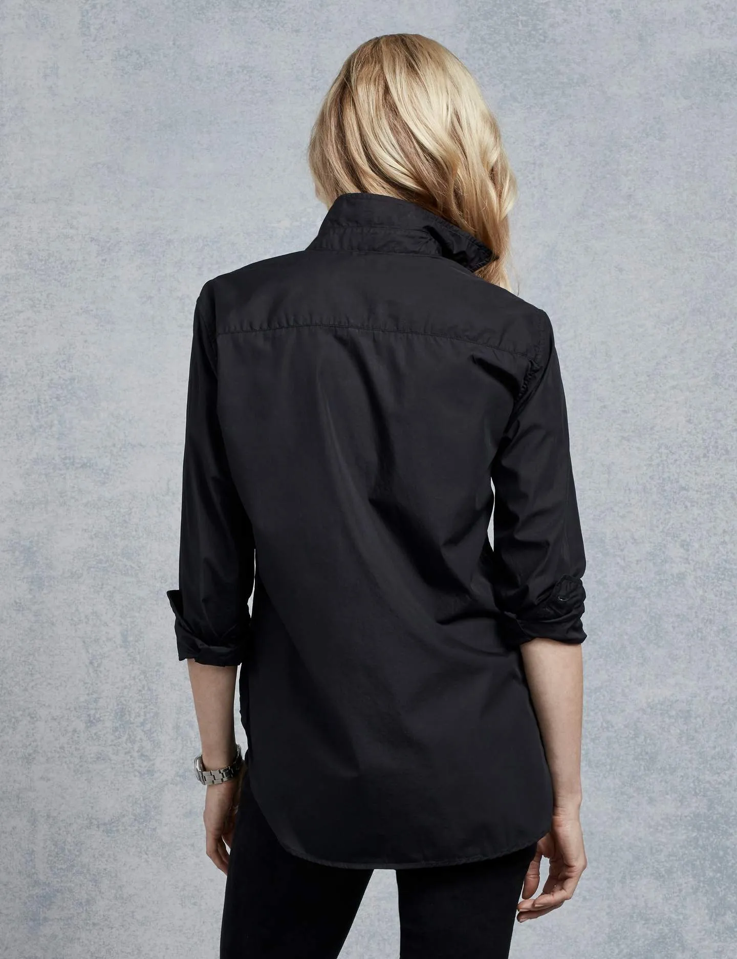 Frank & Eileen - Women L/S Button Down in Black Super Fine