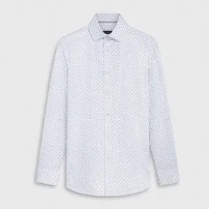 James Micro Floral OoohCotton Shirt in Dusty Blue by Bugatchi