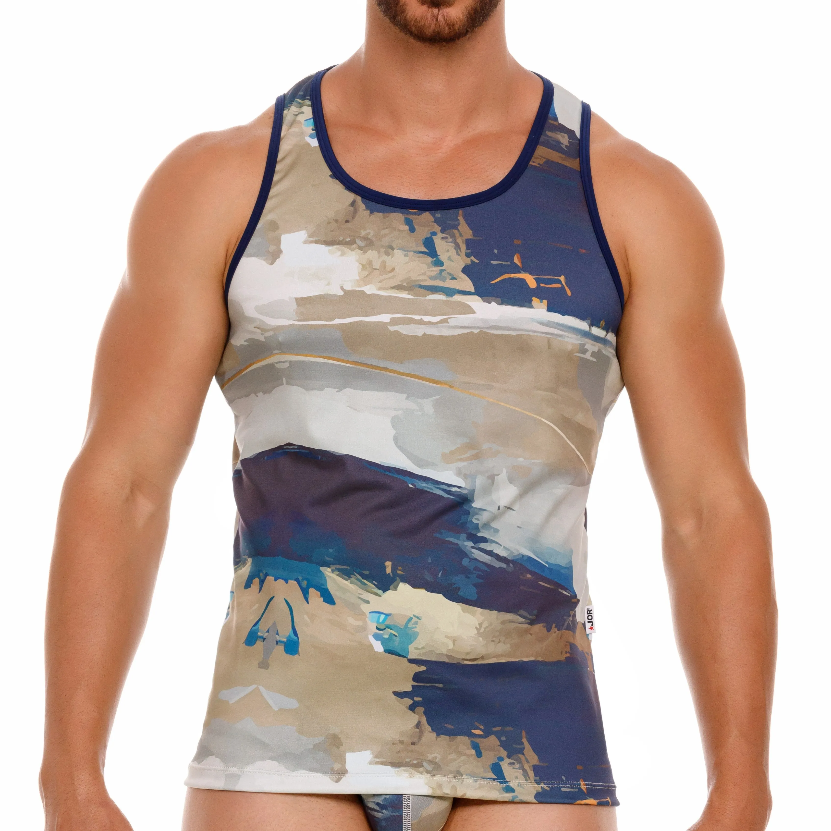 JOR Irish slim fit tank blue
