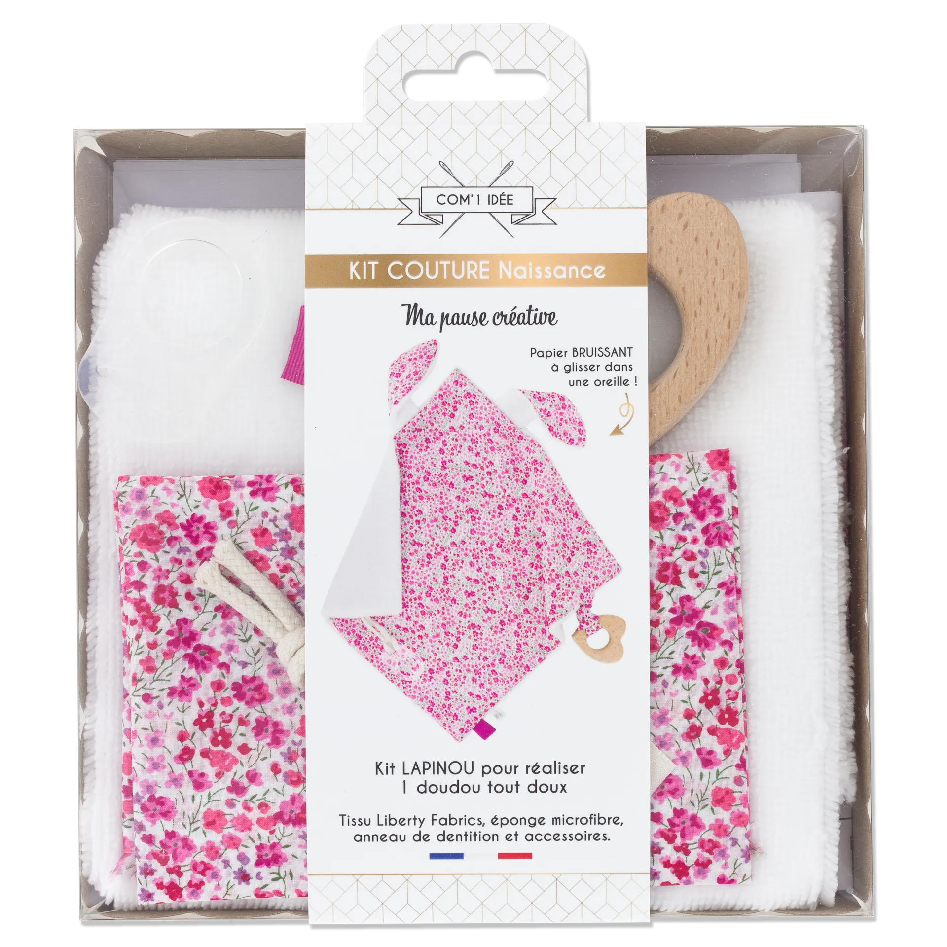 Kit de couture - Doudou Lapinou tout doux Phoebe par Com'1 Idée