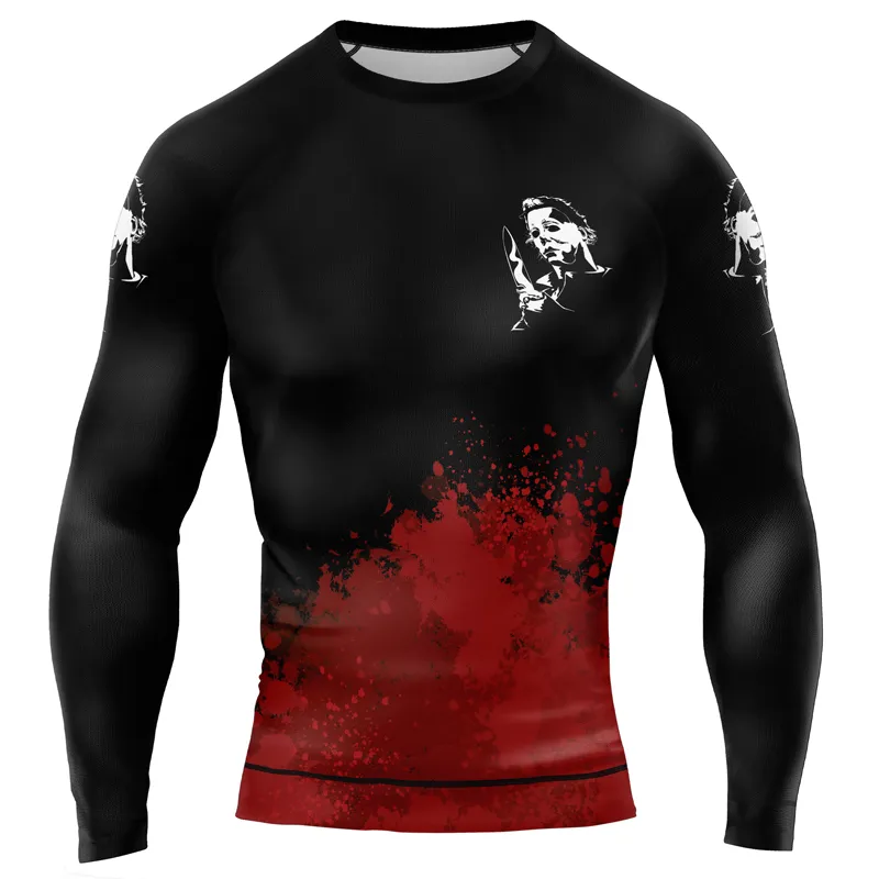 Michael Myers Evil Never Dies Men's Long Sleeve Rash Guard
