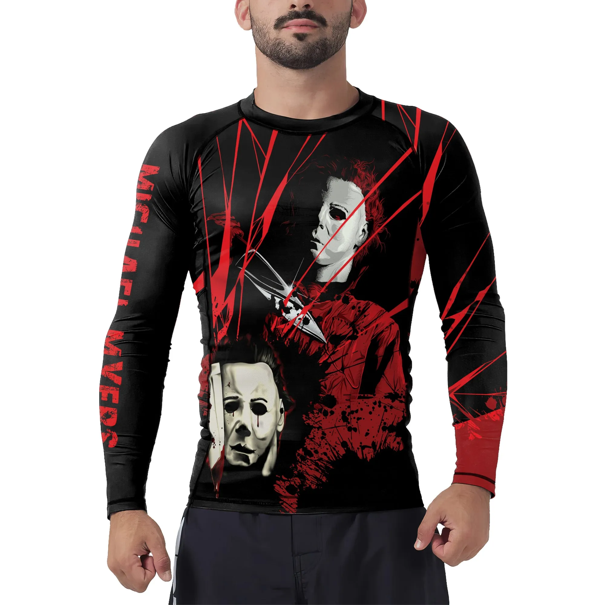 Michael Myers Halloween Horror Men's Long Sleeve Rash Guard