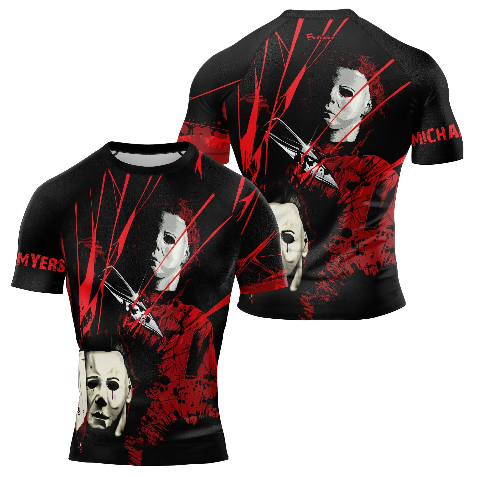 Michael Myers Halloween Horror Men's Short Sleeve Rash Guard