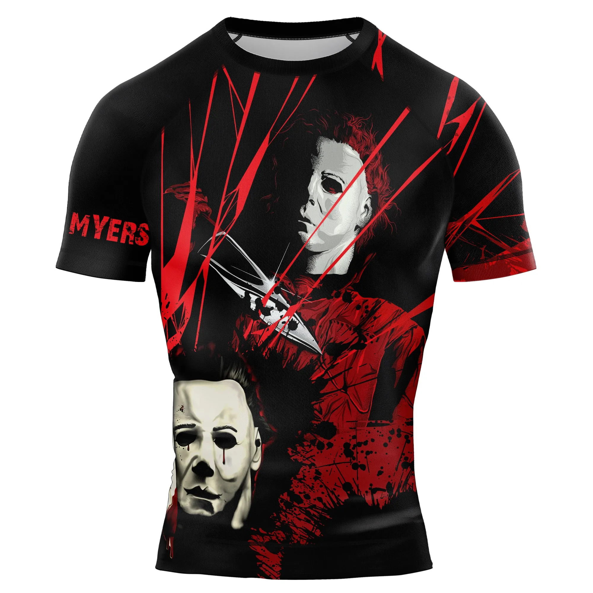 Michael Myers Halloween Horror Men's Short Sleeve Rash Guard