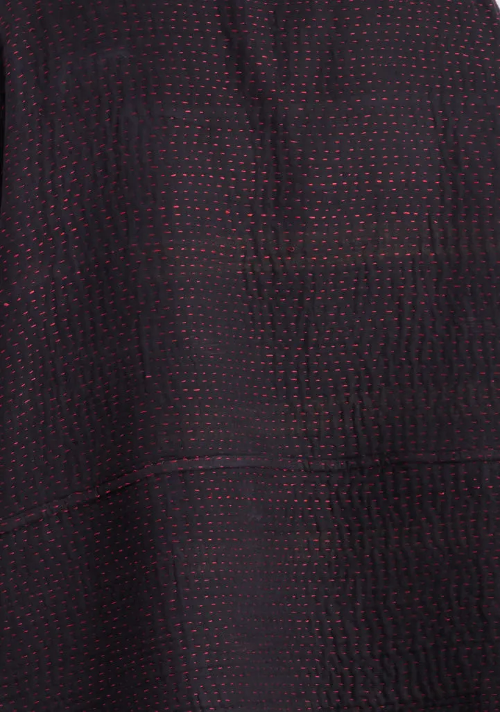 MONOTONE TWILIGHT PRINT KANTHA CREW NECK SHORT JKT - tp4053-red -