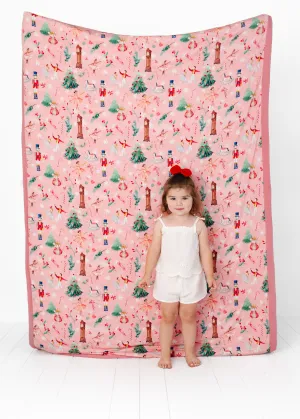 Nutcracker Christmas Large Quilted Bamboo Blanket