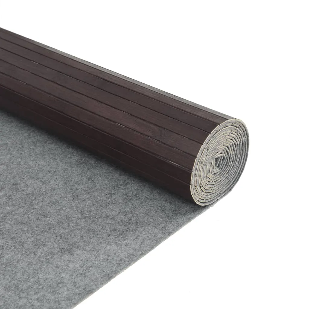 Rug Rectangular Dark Brown 80x200 cm Bamboo