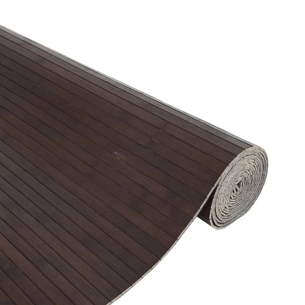 Rug Rectangular Dark Brown 80x200 cm Bamboo
