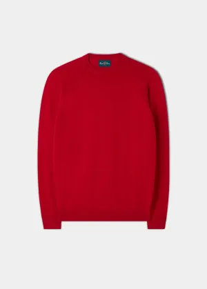 Saddington Cotton Merino Crew Neck Sweatshirt In Red
