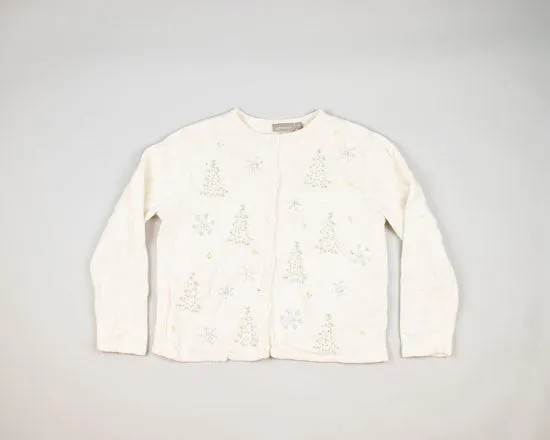Sparkling Trees And Snowflakes-Medium Christmas Sweater