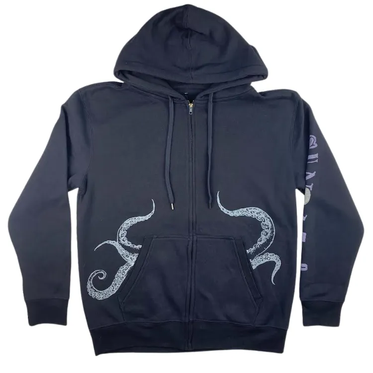 SunDiego Distressed Tentacles Zip Hoodie - Navy