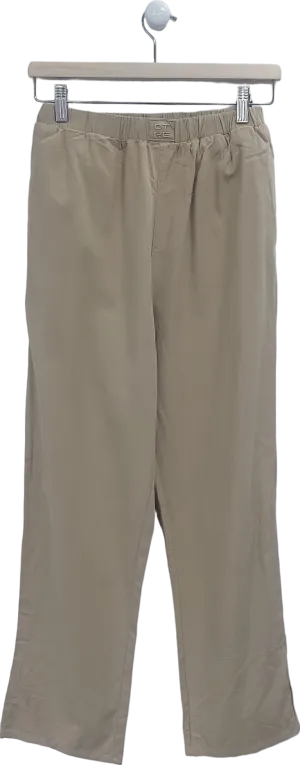The Couture Club Beige Embroidered Emblem Trousers UK 6