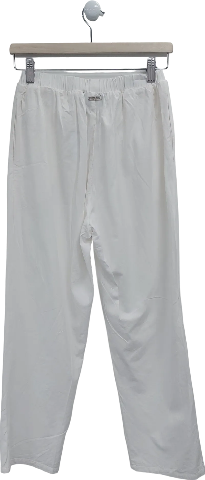 The Couture Club White Embroidered Emblem Trousers UK 6