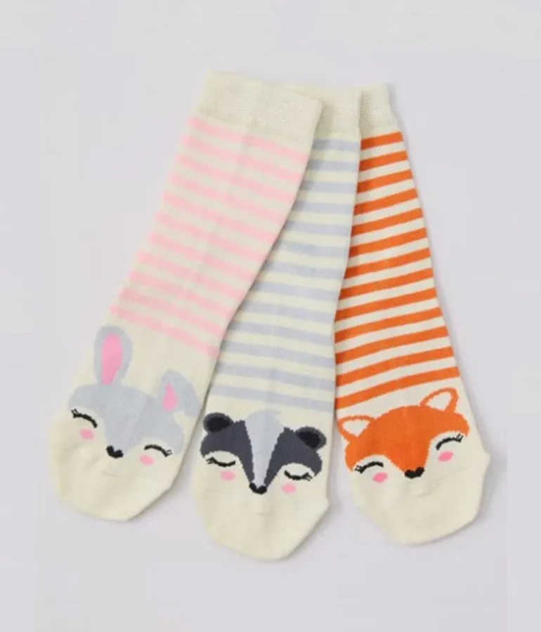 Unisex Bamboo Socks 3 Pack - Animal Faces