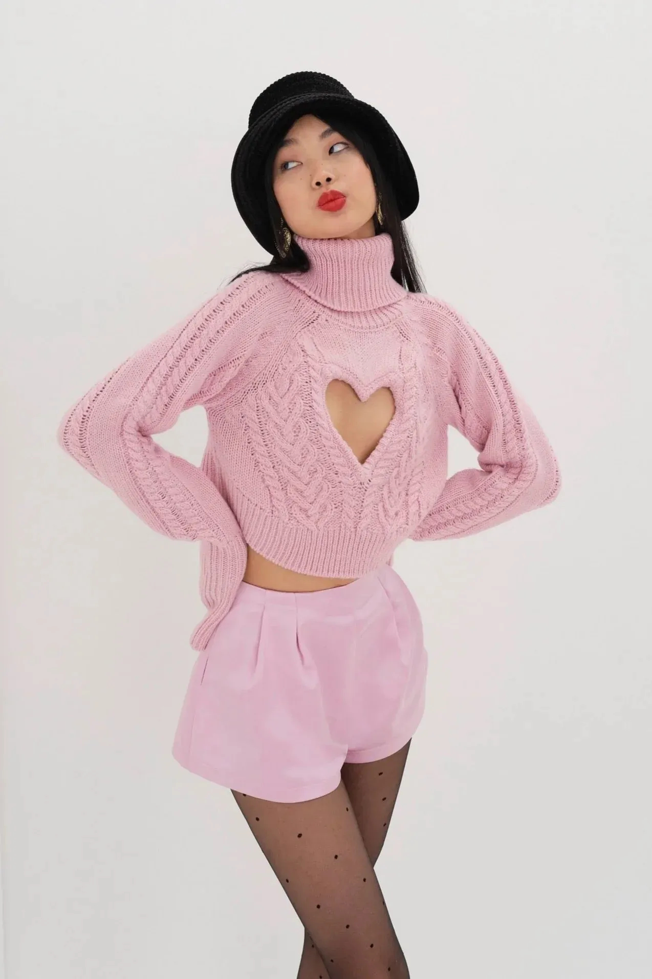 Vera Cropped Cut Out Sweater