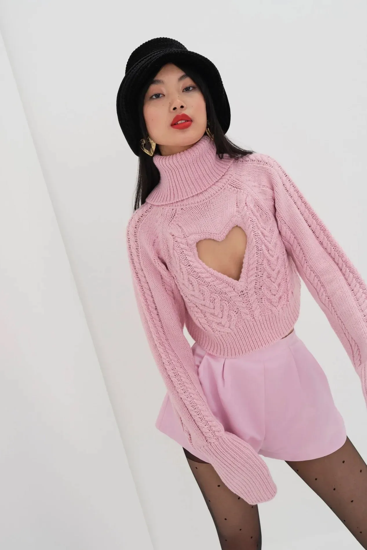 Vera Cropped Cut Out Sweater